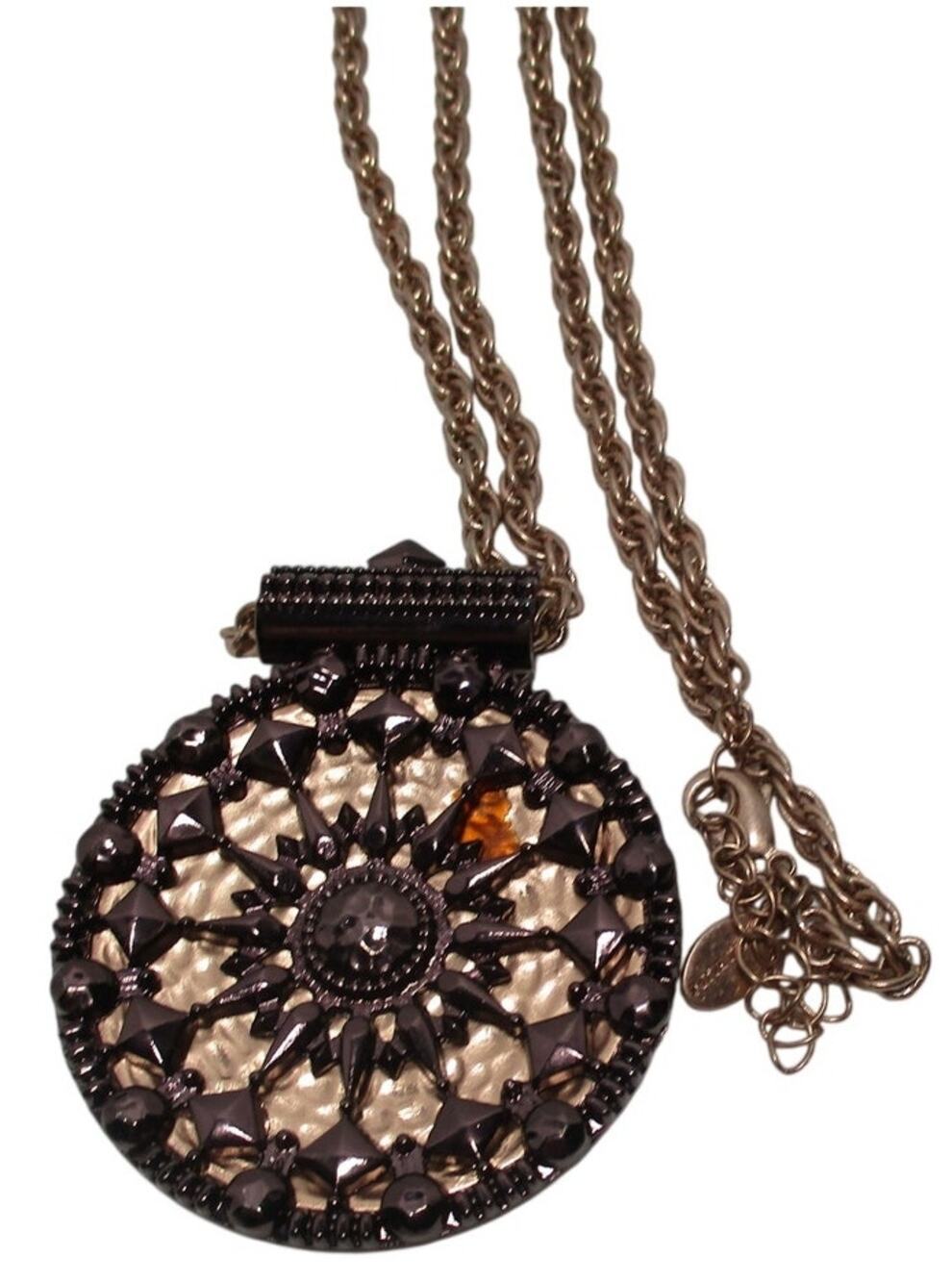 Heidi Klum Rose Gold Tone 28" Medallion Necklace